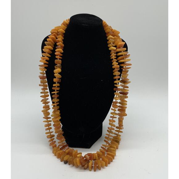 Vintage Butterscotch Natural Graduated Amber Necklace 54” 78 Grams Estate - Picture 1 of 6